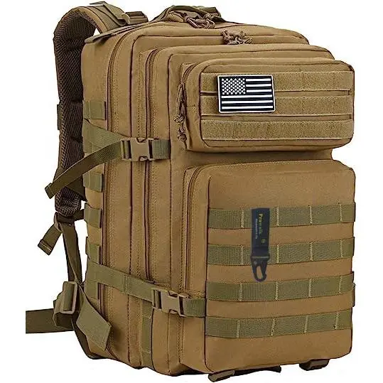 Prowalk Mochila Táctica Marce 45L con Sistema MOLLE- Unisex – Apta para cabina de avión, Ideal para Viajes, Senderismo, Camping, Rutas, Gimnasio, Caza y Pesca o cualquier actividad al aire libre. - 1