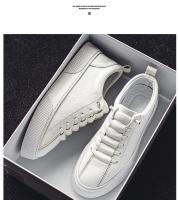 Zapatillas Blancas Para Hombre 2024 Moda Primavera Casual Con Cordones Punta Redonda Planas Zapatos Deportivos Ajuste Talla Normal - details 2