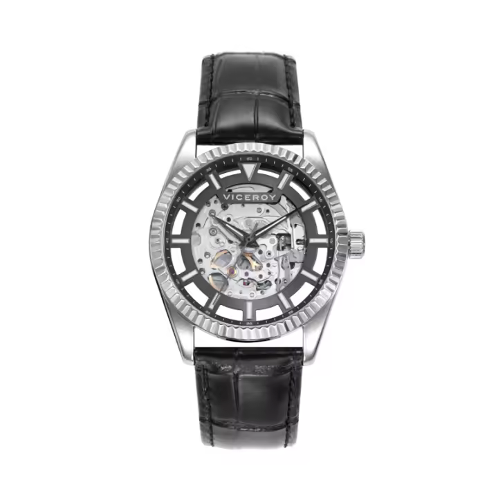 Reloj Viceroy Hombre Automatico Correa Piel Negra 42445-17 - 1