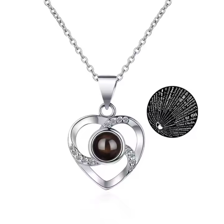 Joyero de Rosa DE LA Plaza con collar en forma de corazón, de Amor Colgante, Gift PARA EL Día DE LA Madre y Navidad. - 1