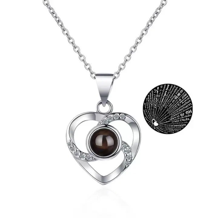 Joyero de Rosa DE LA Plaza con collar en forma de corazón, de Amor Colgante, Gift PARA EL Día DE LA Madre y Navidad. - 1