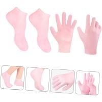 2 Pares De Guantes Y Calcetines Hidratantes Para Cuidado De Manos Y Pies Con Callos Anti-Derrapantes Gel De Silicona Herramientas De Manicura Para Piel Seca Y Agrietada - details 1