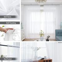Cortinas De Yarn Blanco Sólido Para Ventanas De Sala De Estar Cocina Modernas Cortinas De Tulle Voile Para Decoración De Hogar Y Oficina - details 1