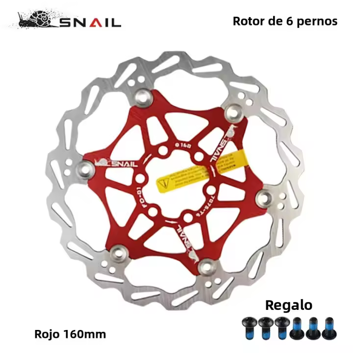 Rueda Flotante De Bicicleta SNAIL 160/180/203mm 6-Tornillos Disco Freno De Bicicleta Montaña Pads De Freno Disco Rueda Flotante Para Bicicletas De Montaña Y Carretera Material De Acero - 1
