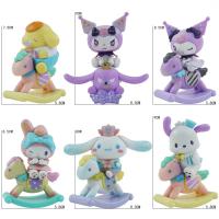 Figura De Acción Sanrio En Caja Sorpresa Melody Kuromi Pochacco Cinnamoroll Rocking Horse Childishness Regalo De Juguetes Para Niños Y Adultos - details 7