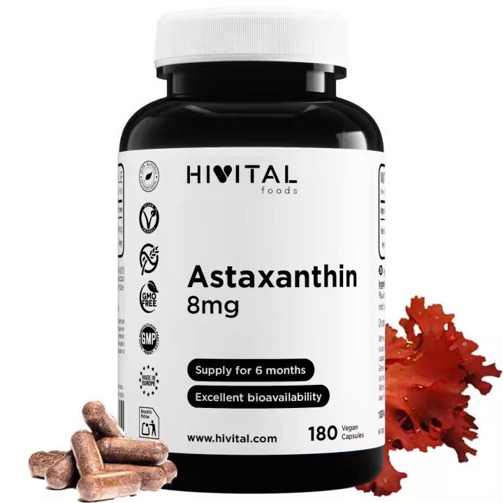 Astaxantina 8 mg | 180 cápsulas veganas. Hivital - 1