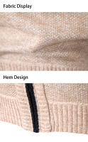 Chaqueta De Cuello Alto Para Hombres Invierno Fleece Cashmere Cardigan Zip up Smart Casual Outerwear Con Bolsillos Técnica De Tejido Por Computadora - details 12