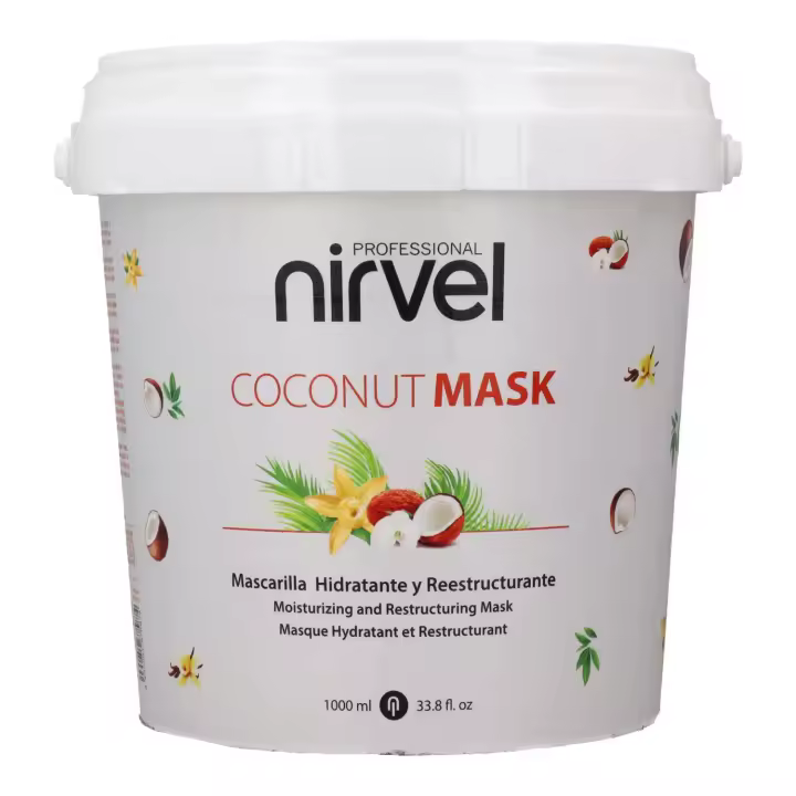 Nirvel coconut mascarilla 1000 ml, reestructurante que aporta un extra de hidratación a tu cabello - 1