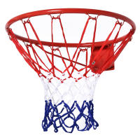 HOMCOM Canasta de Baloncesto de Pared Ø46 cm Aro de Baloncesto con Red de Baloncesto Marco Metálico y 12 Ganchos para Interior y Exterior Rojo - details 0