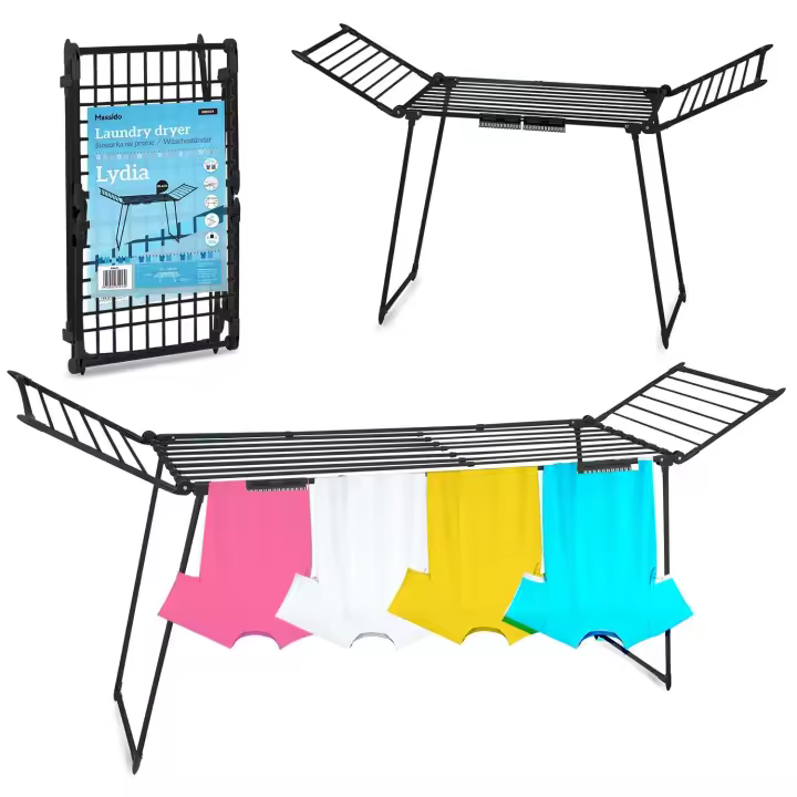 Secadora de ropa extensible de pie Lydia 27 m negra - 1