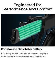 Bicicleta Eléctrica Plegable ENGWE EP-2 Boost, Motor 250W, Batería 48V 13Ah, Neumáticos Anchos  20*4.0 pulgadas, Máxima 25 km/h, Autonomía 120 km, Freno Disco Mecánico Delantero y Trasero, Sensor de Par, Suspensión Delantera, Shimano 7 Velocidades - details 4