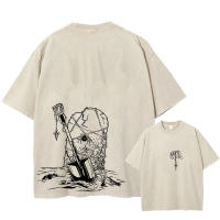 Camiseta Anime Hunter X Hunter Vintage Verano 100% Algodón Suéter Harajuku Sobrio Para Hombres Y Mujeres Ropa De Calle T-Shirt Amplia - details 3