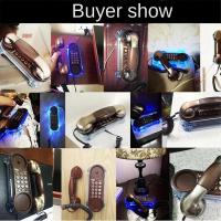 NEW Landline Wired Telephone Retro Desktop Corded Phone Handset Wall Mounted House Phones Home Off - details 4