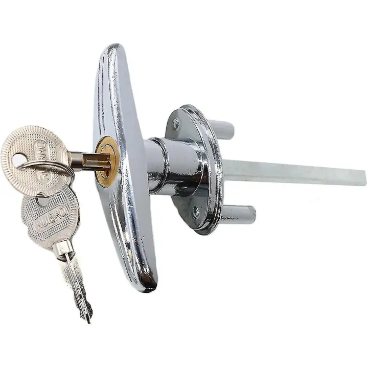 Kit de cerradura con manija en T y llave para puerta de garaje con 2 llaves, cerradura universal para puerta de cobertizo con manija en T ABC - 1