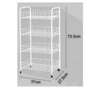 HOGUITA-Carrito Verdulero de Almacenaje para Cocina con Ruedas, Estantería de Metal de 3-4 Niveles, Estantes Multiusos para Cocina y Baño, 37x22x62cm/37x27.5x73.5cm - details 2