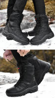 Botas De Nieve Para Hombre Botas De Invierno Impermeables Antideslizantes Con Lazo Alto Top Plush Warm Botas De Trabajo Militar - details 10