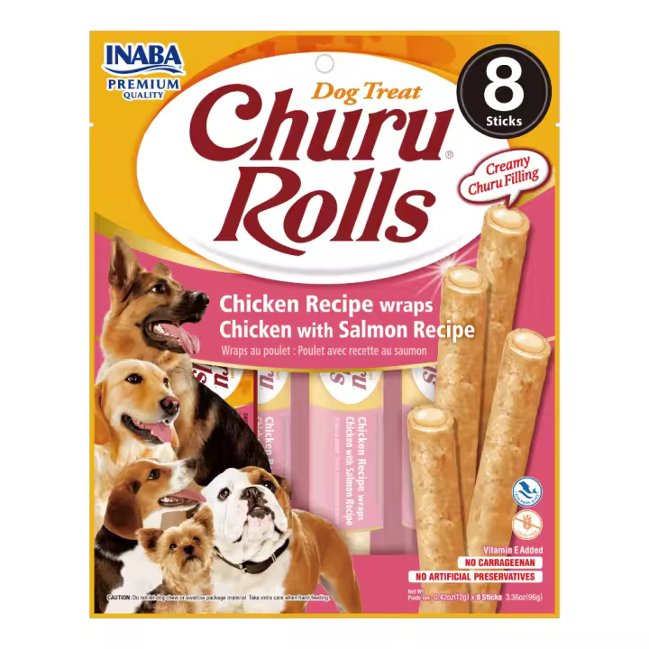 Churu DOG Rolls Pollo y Salmón (8x8x12gr) - 1