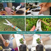 Juego de herrajes de jardinería, 10 piezas con estampado floral, paleta, Rillo, desmalezadora, recortadora, pulverizador, juego de jardinería ideal para Mujeres - details 1