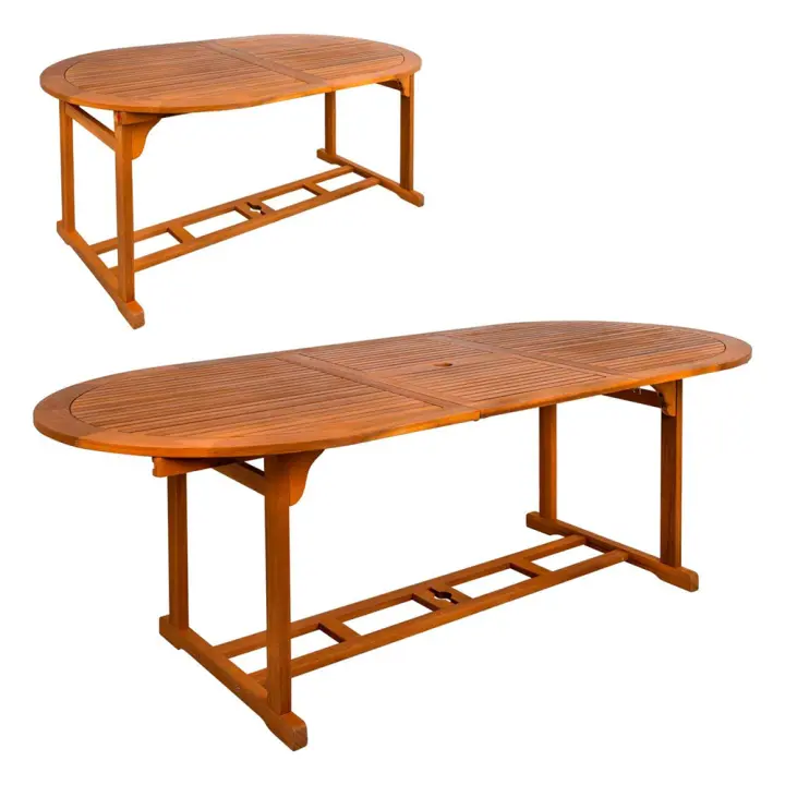 Mesa ovalada de acacia extensible Aktive 150/200x100x74 cm (Color Baby 61026) - 1