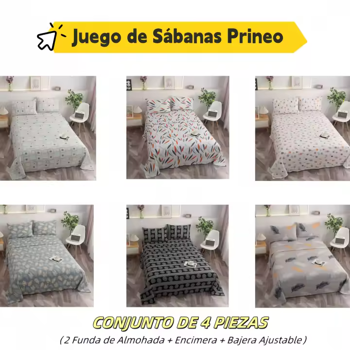 VOLARY - Juego de Sábanas Prineo para Cama 90/135/150, Súper Suave, Cálido y Ligero. Ropa de Cama, Incluye 2 Funda de Almohada + Encimera + Bajera Ajustable - 1