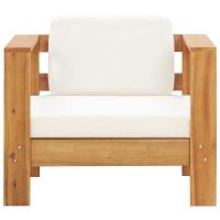 vidaXL Silla de jardín con cojín madera maciza de acacia Crema, Gris oscuro, Conjunto Terraza Muebles Jardín Exterior Juego de Muebles de jardín Mueble Jardín Exterior Muebles de Salon Exterior - details 0