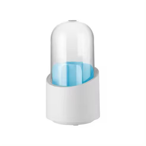 Organizador de Brochas y Maquillaje Mediawavestore - Base Giratoria 360° - 7 Compartimentos - Tapa Transparente - 1