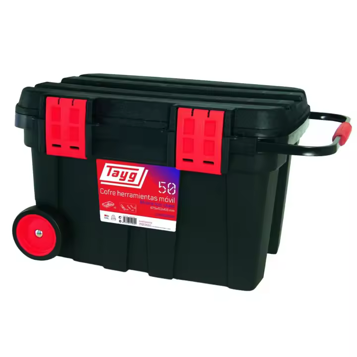 COFRE HERRAMIENTAS MÓVIL TAYG 50, con asa extraible y 2 ruedas - 1