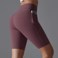 SSITO Pantalones cortos con bolsillos para Gimnasio y Yoga, pantalones cortos de secado rápido para trotar, entrenamiento de Cycling activo, Pantone cortos de Gimnasio para entrenamiento, Fitness, High Belt - details 22