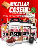 BIG * MICELLAR CASEIN * (1kg - Varios sabores)  special edition with Toppings de BIG® es una caseína micelar de la más alta calidad hecha a base de Lacprodan® de Arla® Foods Ingredients, elaborada a partir de suero lácteo fresco - details 0