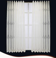 Cortinas De Encaje Europeas 1PC Estilo Moderno Sencillo Para Sala De Estar Y Dormitorio Translúcidas Con Patrón Geométrico - details 0