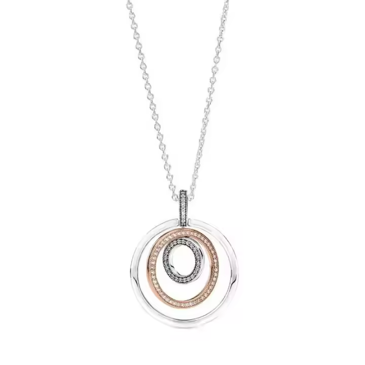 Colgante y collar de dos tonos S925 glorioso elegante collar de regalo, ideal para estudiantes regalo de graduación para - 1