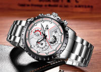 Reloj De Hombre LIGE Con Dial Azul Y Correa De Acero Inoxidable Resistente Al Agua Y Al Choque Con Fecha Y Manos Luminosas Reloj De Moda Y Casual Para Negocios - details 14