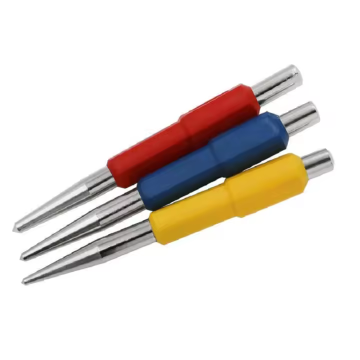 Set De 3 Piezas De Punzón Central De Alta Dureza Punzón Posicionador Resistente Y Duradero Herramienta De Carpintería Para Tallar Y Posicionar Huecos - 1