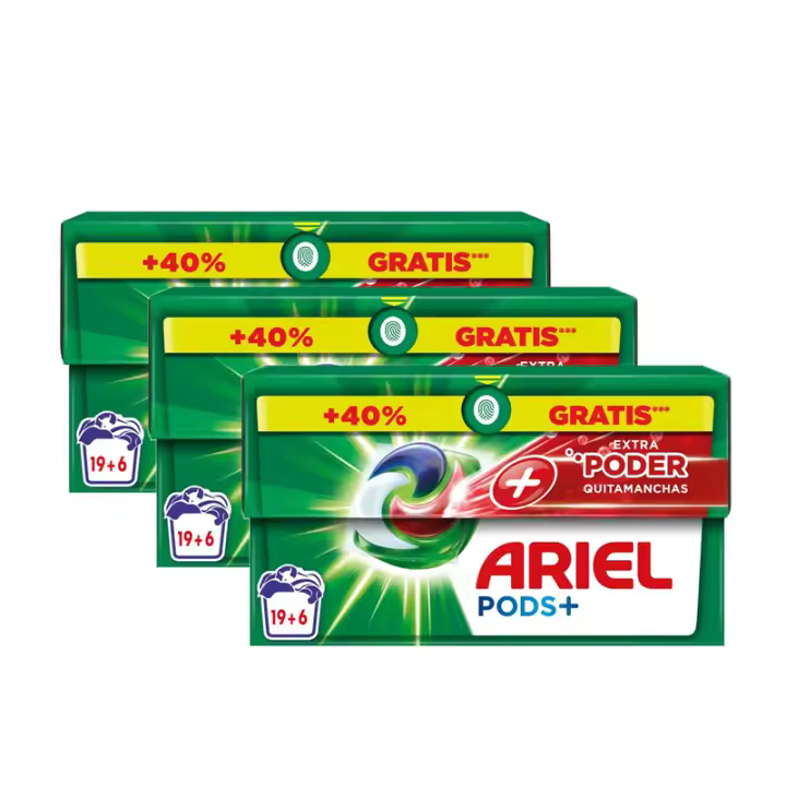 Pack De Ariel All-in-One Detergente Lavadora Líquido en Cápsulas/Pastillas,19+8 (78 o 130) Lavados, Más Poder Extra Quitamanchas, Limpieza Profunda - 1