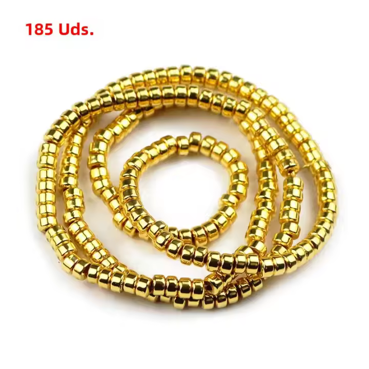 185pcs De Piedras Naturales Hematita En Color Rosa Oro 3X2mm Espaciadores Redondos Para La Creación De Joyas Pulseras DIY - 1