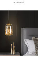 Lámpara Colgante LED Moderna De Vidrio Iluminación De Techo Fijación Por Cuerda Decoración De Dormitorio Luminaire Chandeliers - details 2