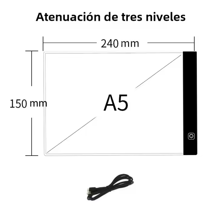Mesa De Dibujo LED Para Niños Tablero De Copia Luminoso Ajustable En Brillo Juguete De Pintura Tablero De Dibujo Tamaño A4/A5 - 1