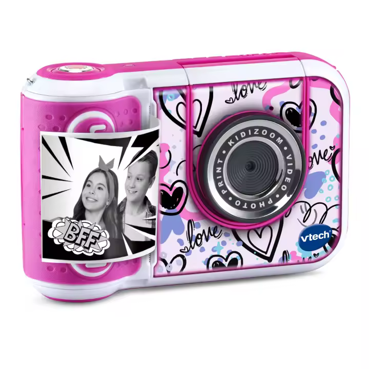 VTech - Kidizoom Print Cam Rosa 549157: Cámara Instantánea para Niños +5 Años, Imprime Fotos Sin Tinta. Efectos, Marcos y Vídeos. Más de 110 Plantillas y 40 Efectos. ¡Crea, Personaliza y Diviértete! - 1