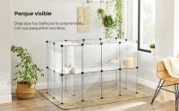SONGMICS Parque Modular para Mascotas, Jaula con escaleras, 143 x 73 x 91 cm, Jaula con Valla de plástico de Bricolaje, para hámsters, Conejos, Mascotas pequeñas, Transparente - details 0