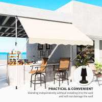 Toldo de Brazo plegable 300x150cm Toldo con Caliper regulable en Altura Sombrilla de Brazo plegable con manivela Alu Beige Balcón - details 0