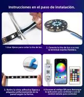 Tira De LED RGBIC Con Control De Voz Bluetooth Y Tiempo De Fondo De Fuegos Artificiales Coloridos USB Para Ambiente Y Música - details 12
