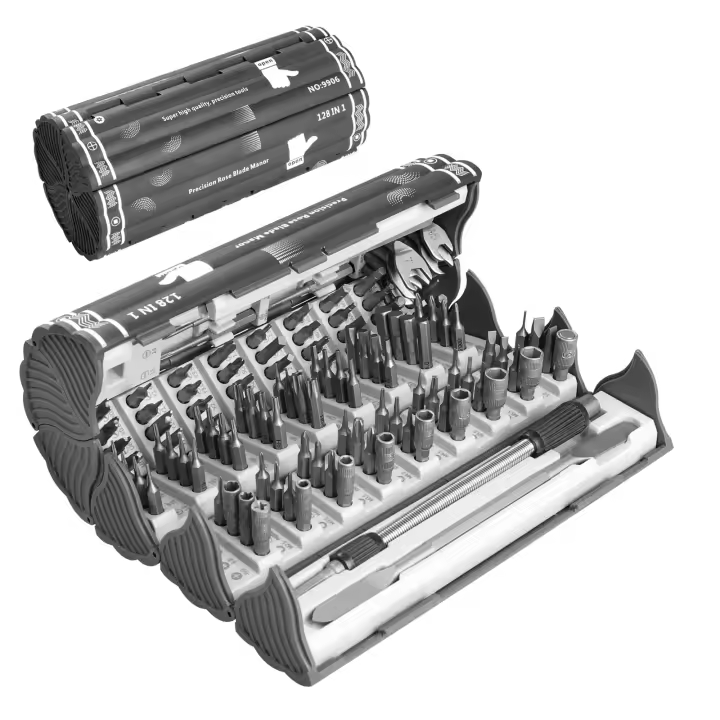 Juego De Destornilladores De 128 En 1 Precisión Magnético Phillips Torx Para Reparación Electrónica Herramienta Profesional Portátil - 1