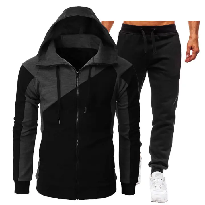 Chaqueta con capucha de otoño e invierno para hombre, deportiva, informal, de moda, con suéter de terciopelo, traje de manga larga para hombre - 1