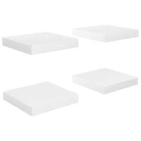 vidaXL Estante flotante de pared 4 uds MDF 23x23,5x3,8cm Blanco brillante, negro brillante, gris brillante Mueble Almacenaje Estantería para Oficina, Estudio, Dormitorio Estantería/Librería/ mueble de Almacenamiento - details 0