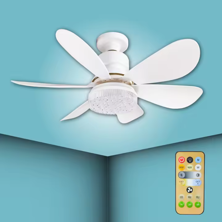 LED ATOMANT Ventilador de Techo con Luz LED y Mando a Distancia, 30W E27, Silencioso, Regulable en Color y Velocidad - 1