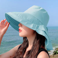 Gorro De Paseo Para Mujer Verano Protección UV Amplio Con Cola De Caballo Plegable Para Playa Y Viajes Estilo Panama - details 8