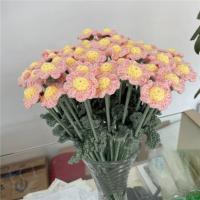 DIY Bouquet De Flores Tejidas Rosa Y Girasol Flores Artificiales Para Decoración Del Hogar En Acetato Uso En Aniversarios Bodas Y Más - details 2