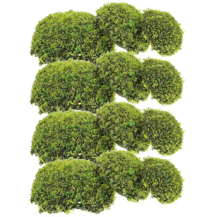 12 Pcs Piedras De Mostrador Artificiales Para Bonsái Decoración De Micro Paisaje Imitación De Rocas Mostrador Verdes Falso Plantón Para Oficina - 1