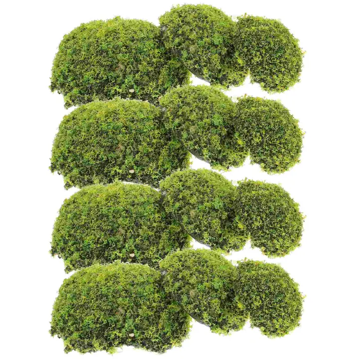 12 Pcs Piedras De Mostrador Artificiales Para Bonsái Decoración De Micro Paisaje Imitación De Rocas Mostrador Verdes Falso Plantón Para Oficina - 1