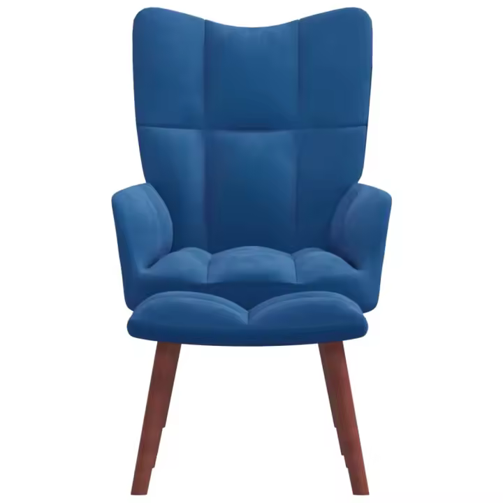 vidaXL Sillón de relax con taburete de terciopelo Gris claro, Gris oscuro, Verde oscuro Sillon Dormitorio Sillon Comodos Silla Relax Sillón Sofá - 1